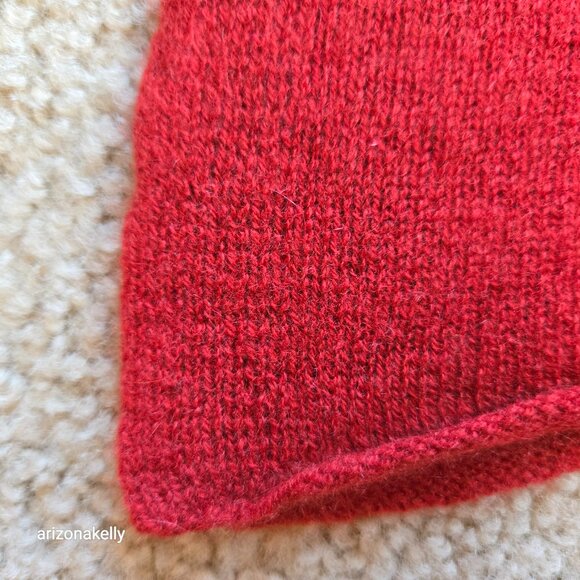 Knit Cashmere Wrap Scarf Brick Rust Red - Picture 5 of 15